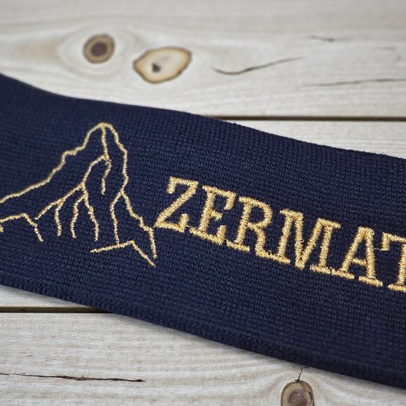 Vintage ZERMATT Switzerland Navy Metallic Headband Warmer Head - Picture 2 of 2
